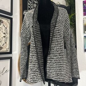 Y2K Free People Black and White Knit Cardigan